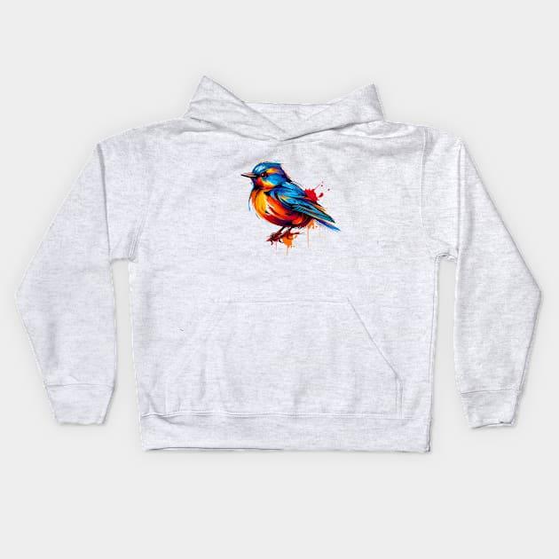 bird with pop art style Kids Hoodie by gblackid